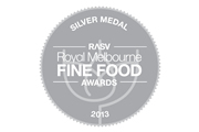 Silver Medal Royal Melbourne Fine Food Awards 2013
